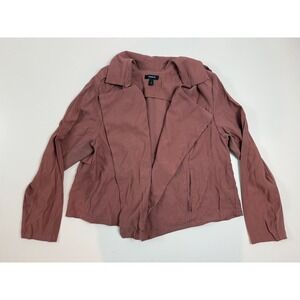 TORRID Womens Dusty Rose Drape Front Collarless Jacket Size 1